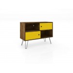 Baxter 35.43" TV Stand in Rustic Brown and Yellow