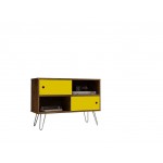 Baxter 35.43" TV Stand in Rustic Brown and Yellow