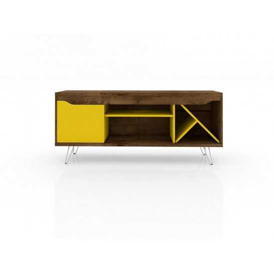 Baxter 53.54" TV Stand in Rustic Brown and Yellow