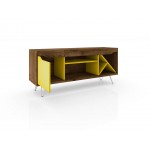 Baxter 53.54" TV Stand in Rustic Brown and Yellow