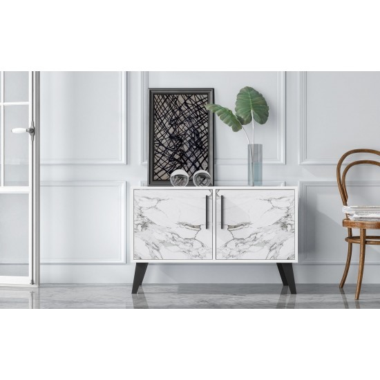 Amsterdam Double Side Table 2.0 in White Marble