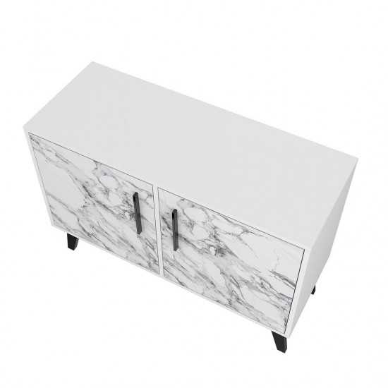 Amsterdam Double Side Table 2.0 in White Marble