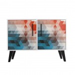 Amsterdam Double Side Table 2.0 in Multi Color Red and Blue