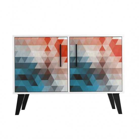Amsterdam Double Side Table 2.0 in Multi Color Red and Blue