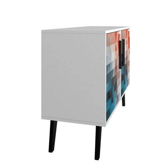 Amsterdam Double Side Table 2.0 in Multi Color Red and Blue