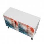 Amsterdam Double Side Table 2.0 in Multi Color Red and Blue