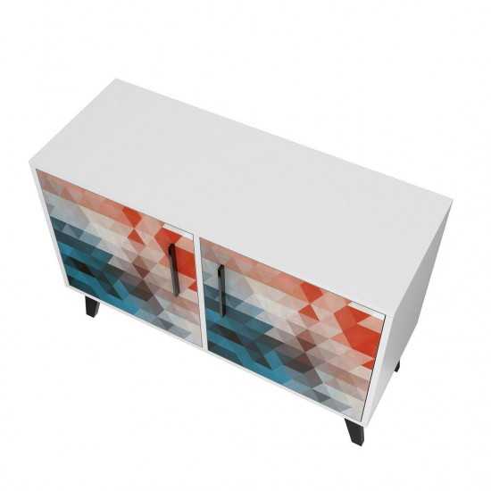 Amsterdam Double Side Table 2.0 in Multi Color Red and Blue