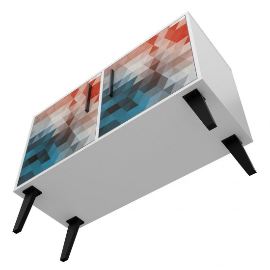 Amsterdam Double Side Table 2.0 in Multi Color Red and Blue