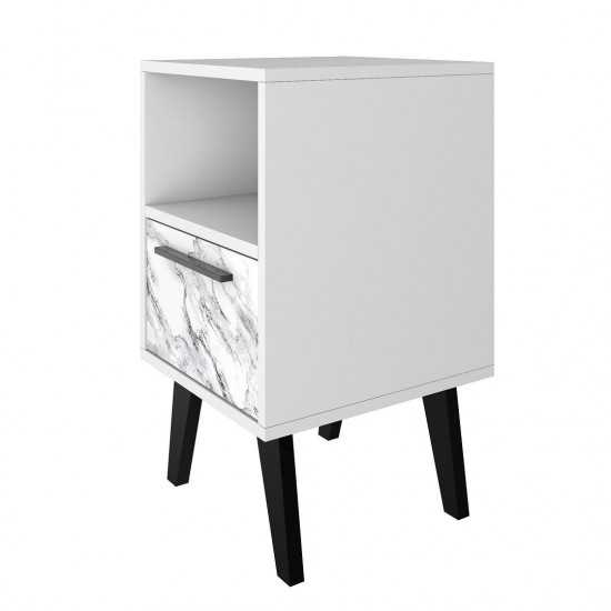 Amsterdam Nightstand 1.0 in White Marble