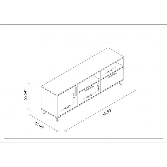 Herald 53.15" TV Stand in White