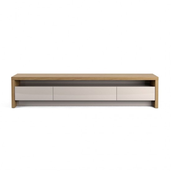 Sylvan 85.43" TV Stand in Nature Wood and Off White