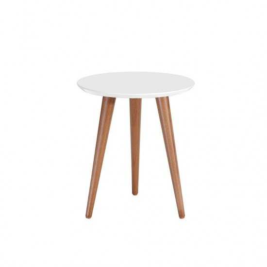 Moore 17.32" Round End Table in White Gloss