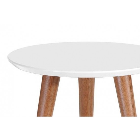 Moore 17.32" Round End Table in White Gloss