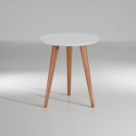 Moore 17.32" Round End Table in White Gloss