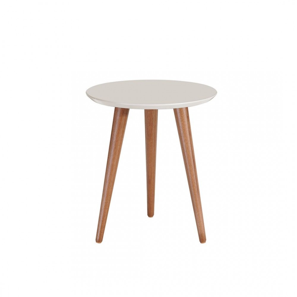 Moore 17.32" Round End Table in Off White