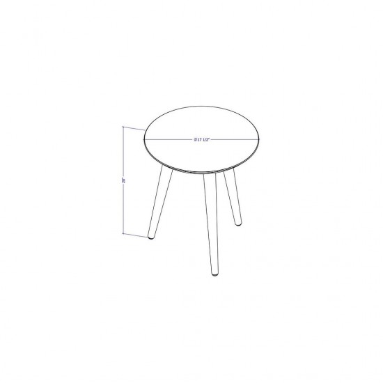 Moore 17.32" Round End Table in Off White