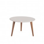 Moore 23.62" Round Mid-High Coffee Table in Off White