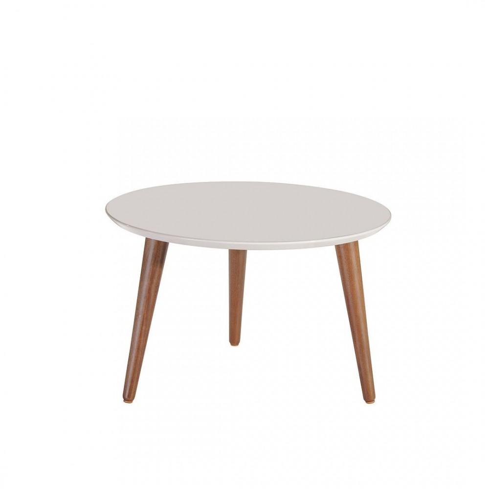Moore 23.62" Round Mid-High Coffee Table in Off White
