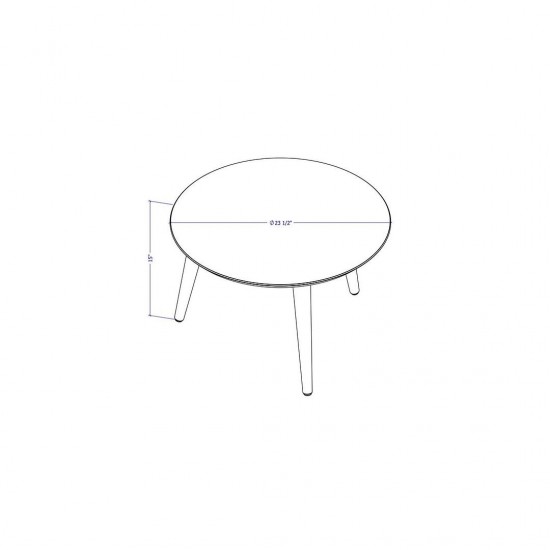 Moore 23.62" Round Mid-High Coffee Table in Off White