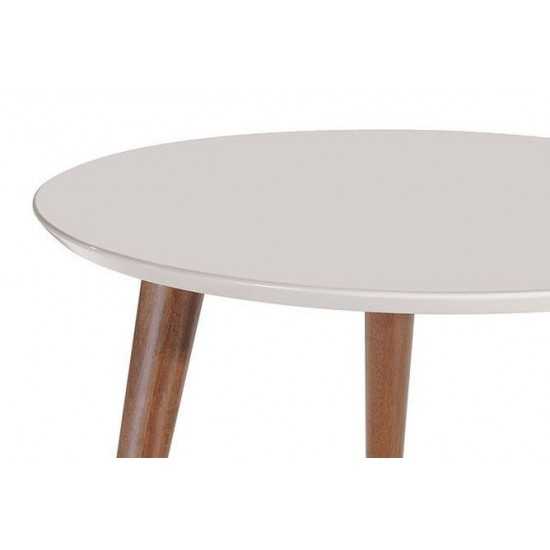 Moore 23.62" Round Mid-High Coffee Table in Off White