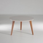 Moore 23.62" Round Mid-High Coffee Table in Off White
