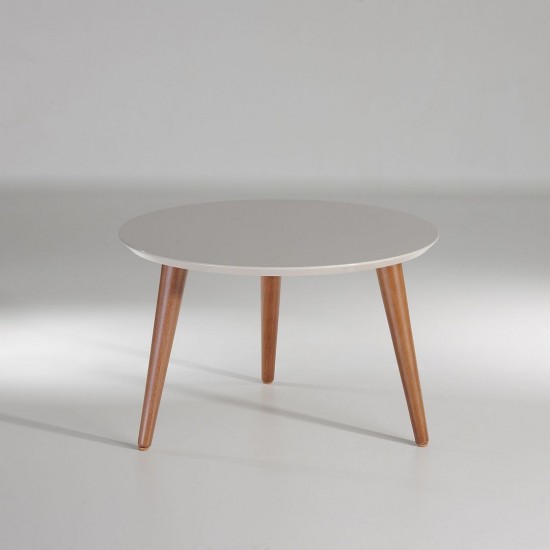Moore 23.62" Round Mid-High Coffee Table in Off White