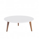 Moore 23.62" Round Low Coffee Table in White Gloss