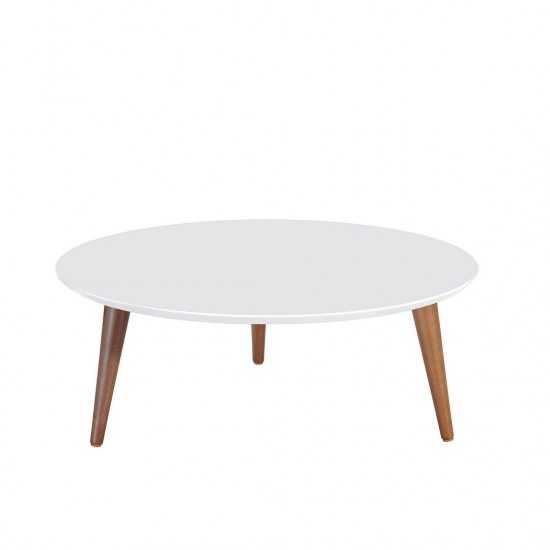 Moore 23.62" Round Low Coffee Table in White Gloss