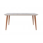 Utopia 62.99" Dining Table in Off White and Maple Cream