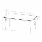 Utopia 70.86" Dining Table in White Gloss and Maple Cream
