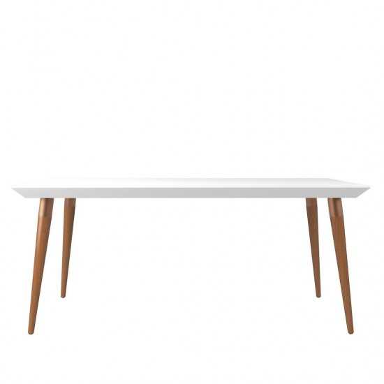 Utopia 70.86" Dining Table in White Gloss and Maple Cream