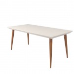 Utopia 70.86" Dining Table in Off White and Maple Cream