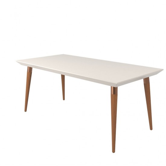 Utopia 70.86" Dining Table in Off White and Maple Cream