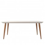 Utopia 70.86" Dining Table in Off White and Maple Cream