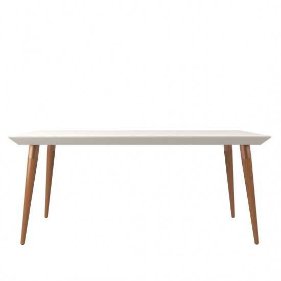 Utopia 70.86" Dining Table in Off White and Maple Cream