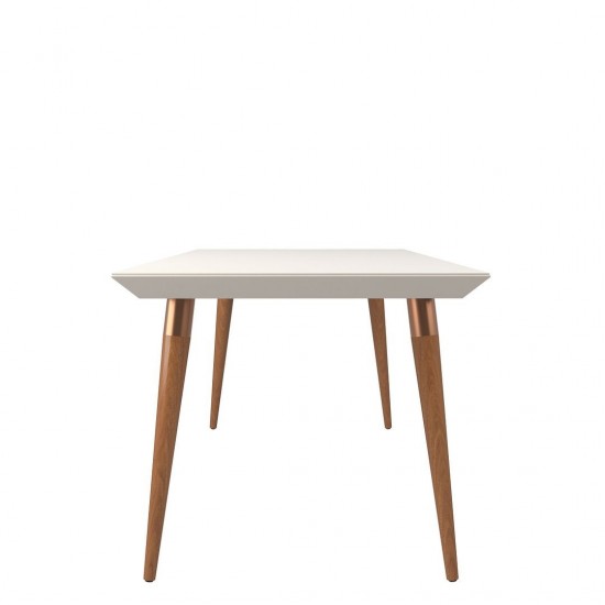 Utopia 70.86" Dining Table in Off White and Maple Cream