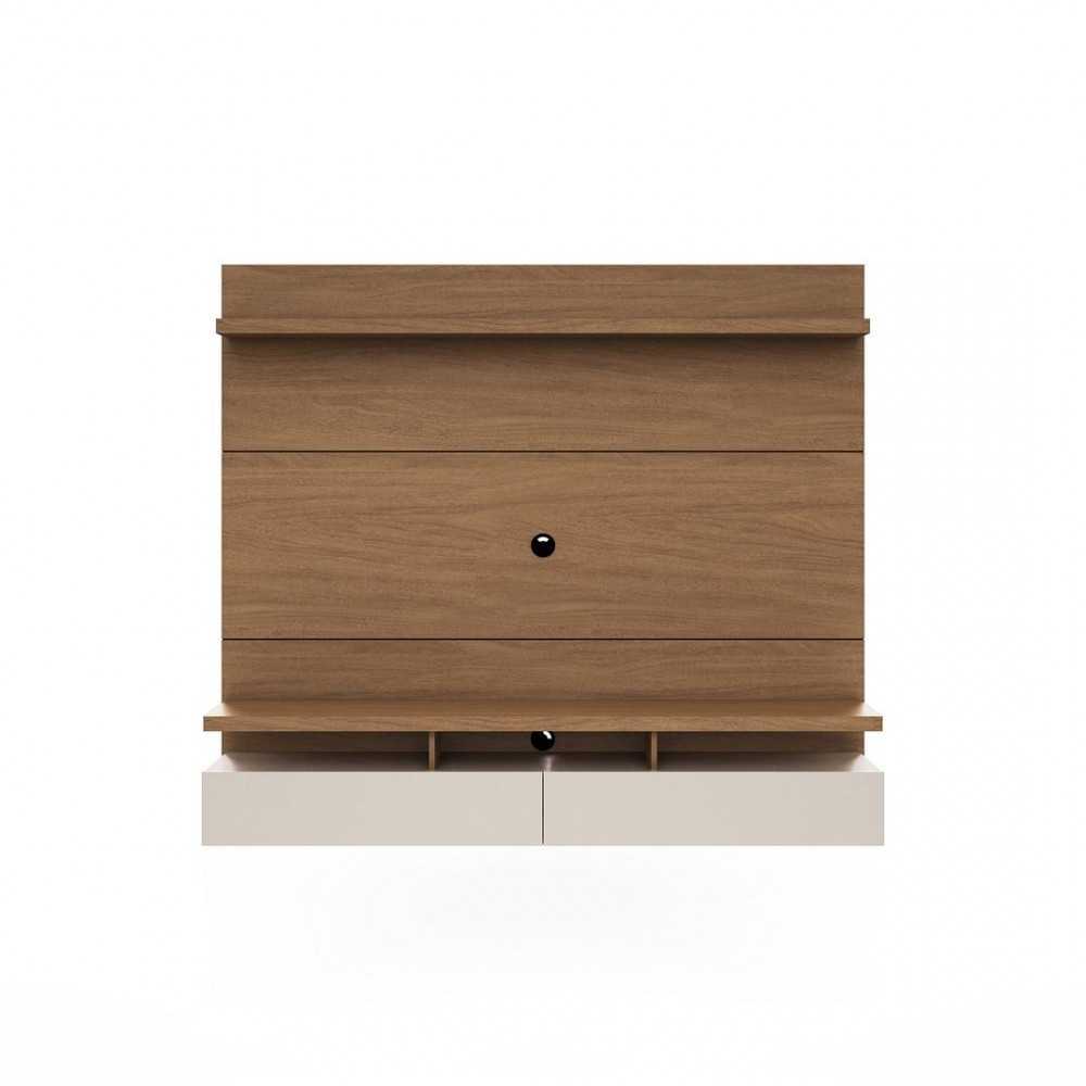 City 1.8 Floating Wall Theater Entertainment Center in Maple Cream and Off White City 1.8 Floating Wall Theater Entertainment Center in Maple Cream and Off White