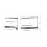 City 1.8 Floating Wall Theater Entertainment Center in Maple Cream and Off White