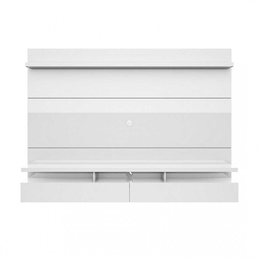 City 2.2 Floating Wall Theater Entertainment Center in White Gloss