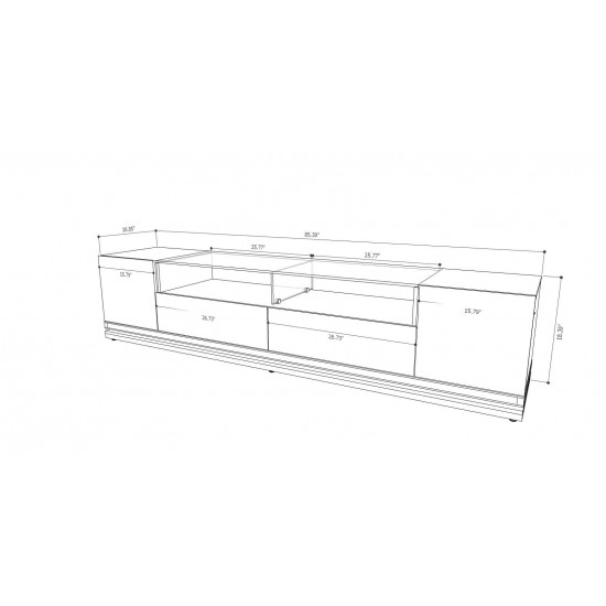 Vanderbilt 85.43" TV Stand in White Gloss