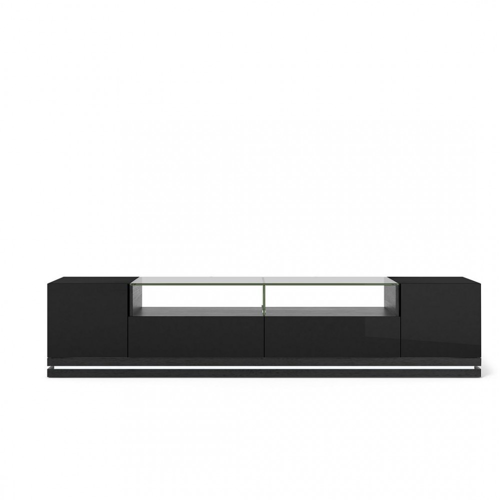 Vanderbilt 85.43" TV Stand in Black Gloss and Black Matte