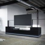 Vanderbilt 85.43" TV Stand in Black Gloss and Black Matte