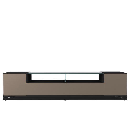 Vanderbilt 85.43" TV Stand in Black Gloss and Black Matte