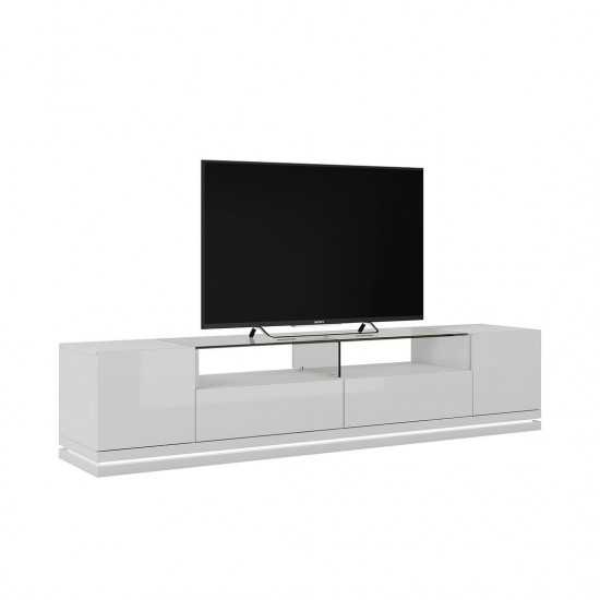 Vanderbilt TV Stand and Cabrini 2.2 Floating Wall TV Panel in White Gloss