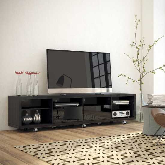 Cabrini TV Stand 2.2 in Black Gloss and Black Matte