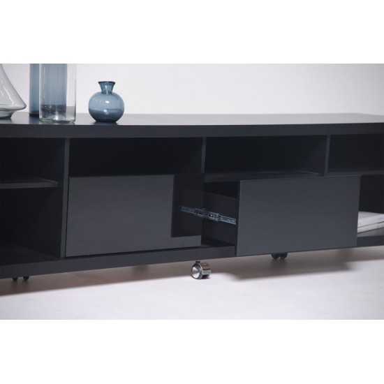 Cabrini TV Stand 2.2 in Black Gloss and Black Matte