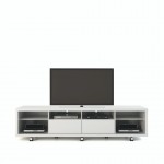 Cabrini TV Stand and Floating Wall TV Panel 2.2 in White Gloss