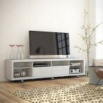 Cabrini TV Stand and Floating Wall TV Panel 2.2 in White Gloss