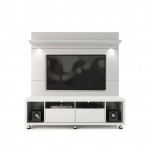 Cabrini TV Stand and Floating Wall TV Panel 1.8 in White Gloss