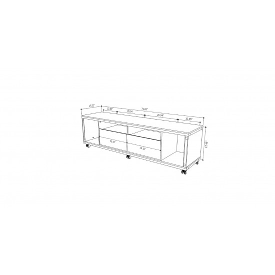 Cabrini TV Stand and Floating Wall TV Panel 1.8 in White Gloss